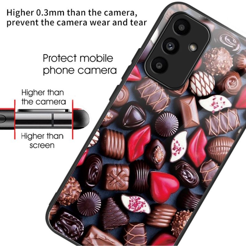 Case Hoesje Samsung Galaxy A15 Telefoonhoesje Chocolade Gehard Glas