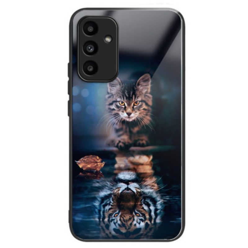 Case Hoesje Samsung Galaxy A15 Telefoonhoesje Kat En Tijger Gehard Glas