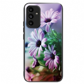 Cover Hoesje Samsung Galaxy A15 Telefoonhoesje Chrysanten Van Gehard Glas