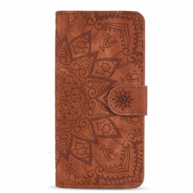 Flip Case Leren Samsung Galaxy A15 Bedrukte Mandala Met Bandje