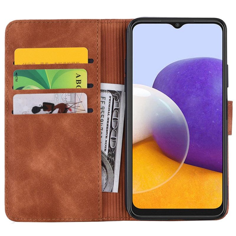 Flip Case Leren Samsung Galaxy A15 Bedrukte Mandala Met Bandje