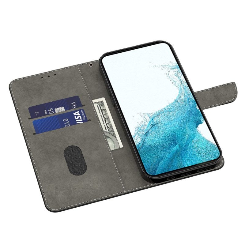 Flip Case Leren Samsung Galaxy A15 Witte En Zwarte Vleugels