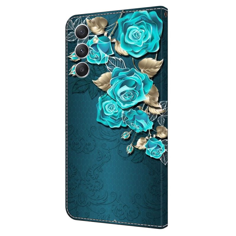 Folio-hoesje Samsung Galaxy A15 Blauwe Rozen