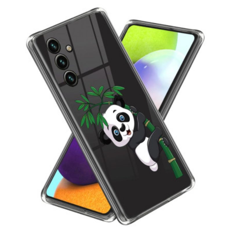 Hoesje Samsung Galaxy A15 Etui Met Panda- En Bamboemotief