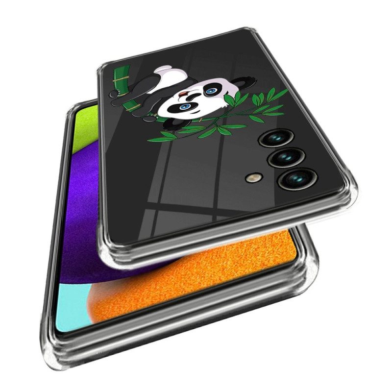 Hoesje Samsung Galaxy A15 Etui Met Panda- En Bamboemotief