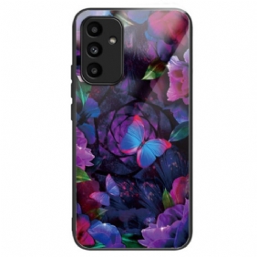 Hoesje Samsung Galaxy A15 Kleurrijke Vlinders Van Gehard Glas Bescherming Hoesje