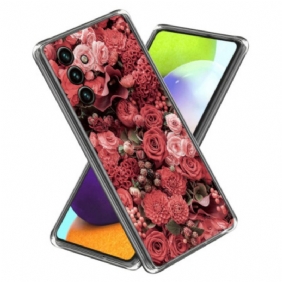 Hoesje Samsung Galaxy A15 Roze En Rode Bloemen