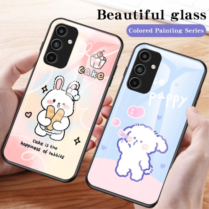 Hoesje Voor Samsung Galaxy A15 Cartoon Gehard Glas