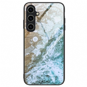 Hoesje Voor Samsung Galaxy A15 Gehard Glas In Marmerstijl