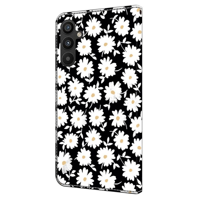 Leren Hoesje Samsung Galaxy A15 Bloemenpatroon