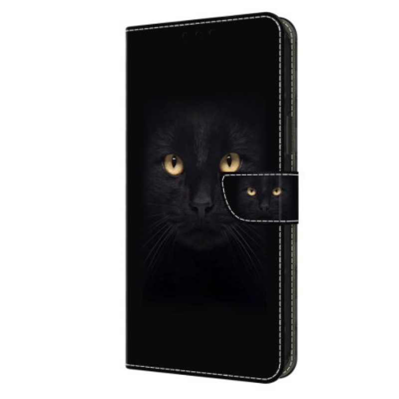 Leren Hoesje Samsung Galaxy A15 Zwarte Kat Bescherming Hoesje