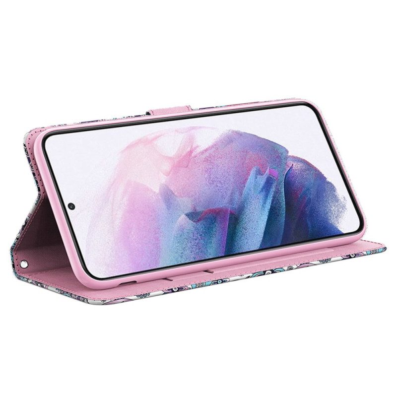 Leren Hoesje Voor Samsung Galaxy A15 Strapless Impatiens