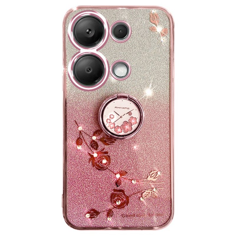 Case Hoesje Poco X6 5g Telefoonhoesje Ringhouder Met Glitter En Strass