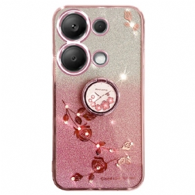 Case Hoesje Poco X6 5g Telefoonhoesje Ringhouder Met Glitter En Strass