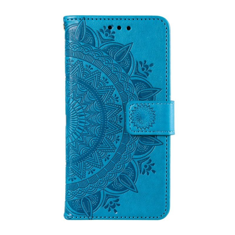 Flip Case Leren Poco X6 5g Mandala Zon Met Riem