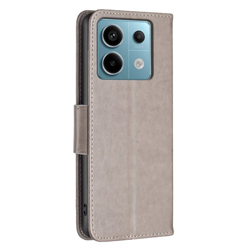 Flip Case Leren Poco X6 5g Vlinderpatroon