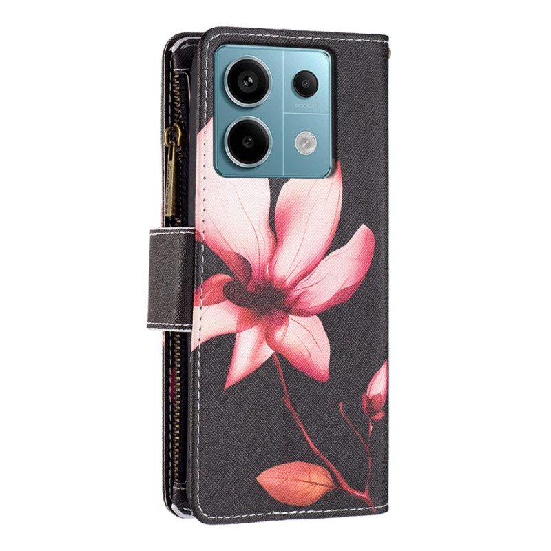 Folio-hoesje Poco X6 5g Telefoonhoesje Lotus-portemonnee