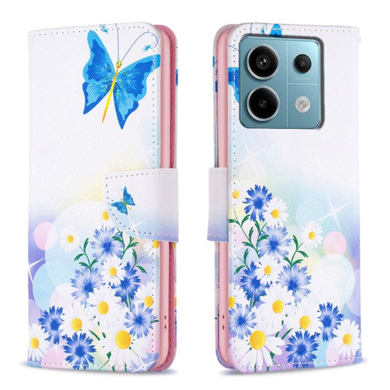 Folio-hoesje Poco X6 5g Telefoonhoesje Vlinder En Bloemen