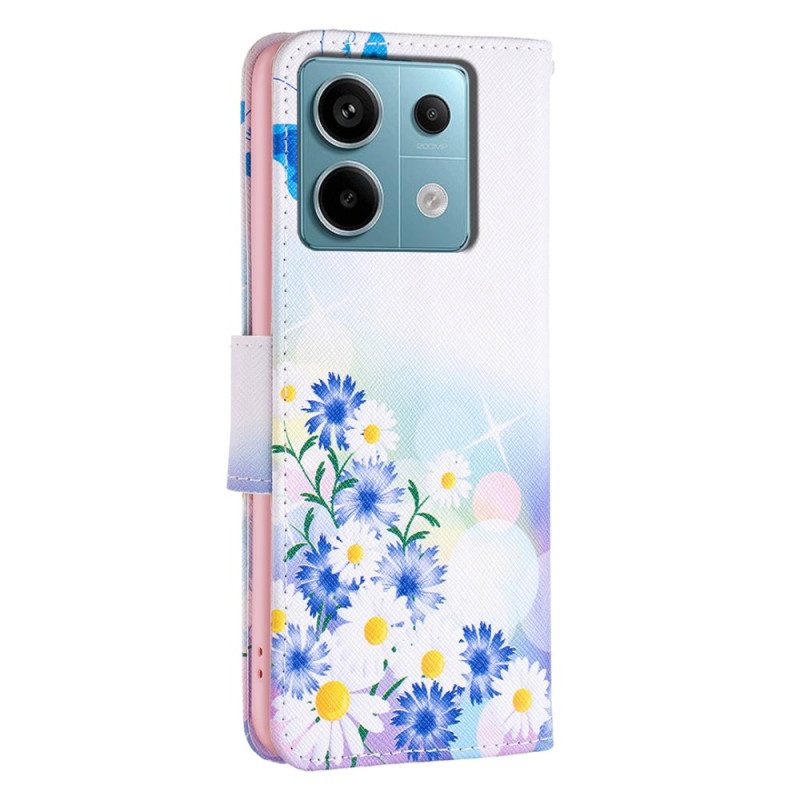 Folio-hoesje Poco X6 5g Telefoonhoesje Vlinder En Bloemen