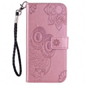 Folio-hoesje Poco X6 5g Uilpatroon Met Riem