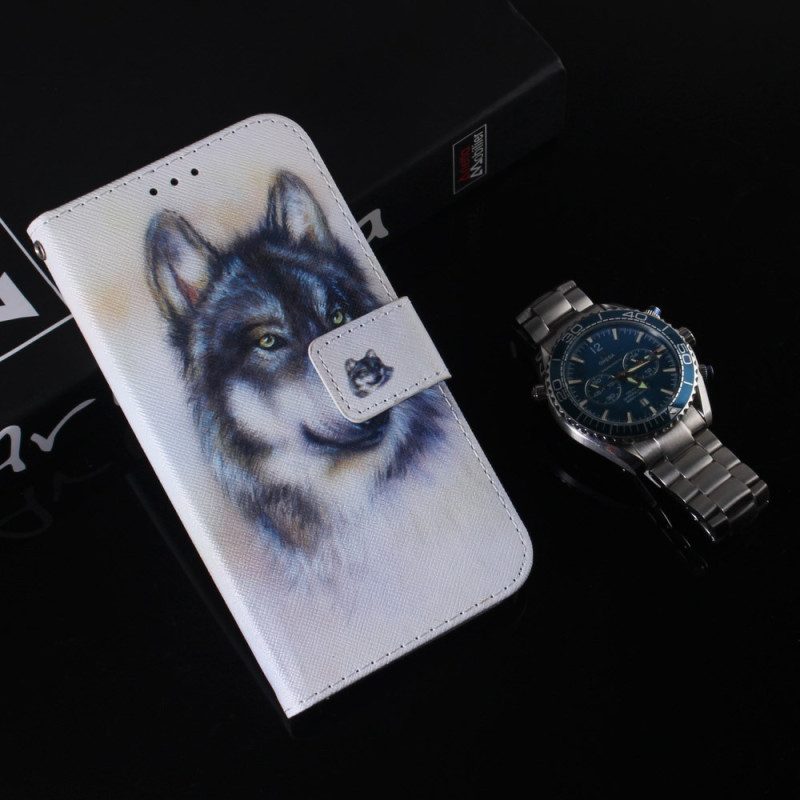 Leren Hoesje Poco X6 5g Aquarelhond Bescherming Hoesje