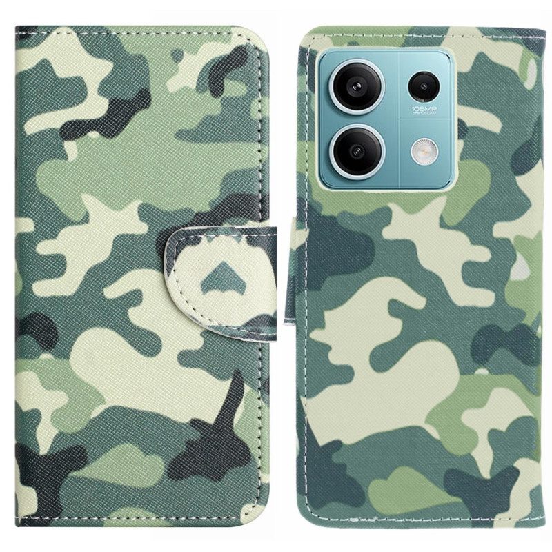 Leren Hoesje Poco X6 5g Camouflage Bescherming Hoesje