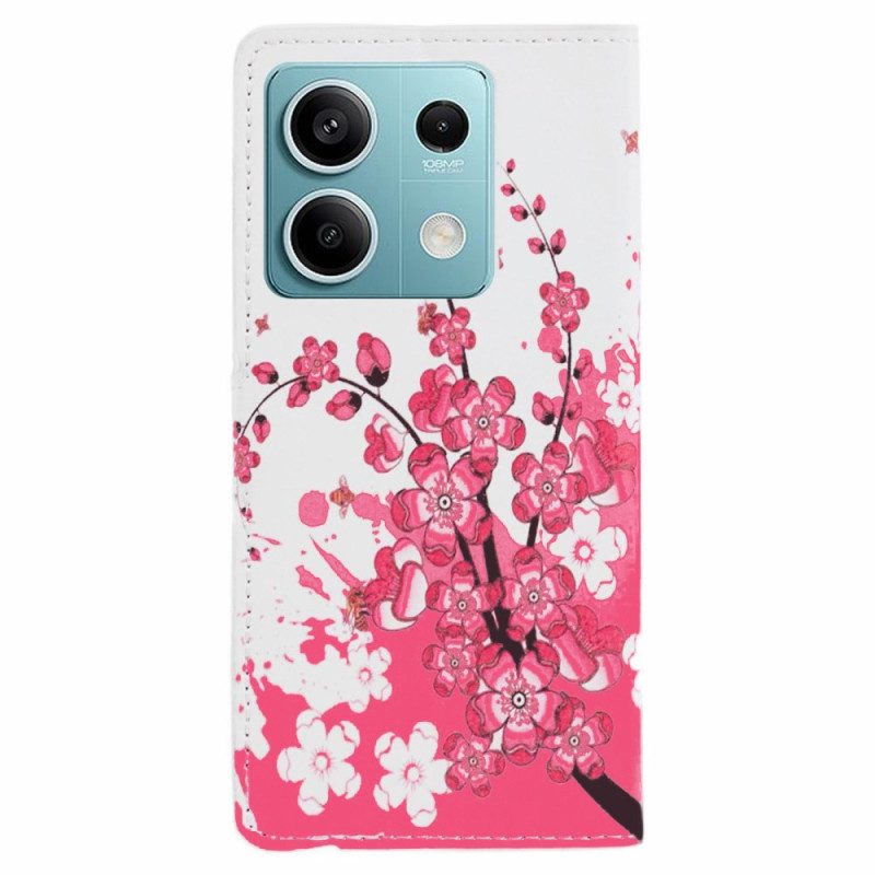 Leren Hoesje Poco X6 5g Pruimenbloesems