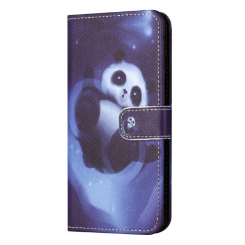 Leren Hoesje Voor Poco X6 5g Panda Space Met Riem