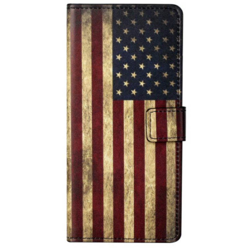 Leren Hoesje Voor Poco X6 5g Vintage Amerikaanse Vlag