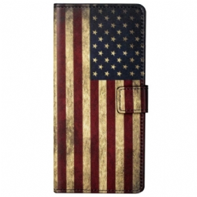 Leren Hoesje Voor Poco X6 5g Vintage Amerikaanse Vlag