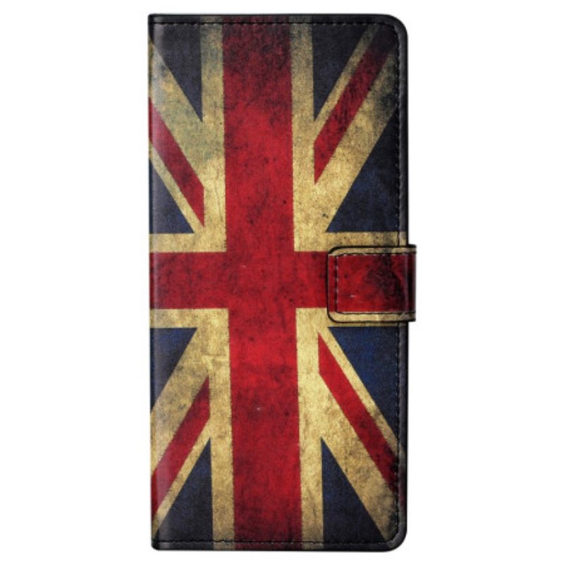 Leren Hoesje Voor Poco X6 5g Vintage Engelse Vlag