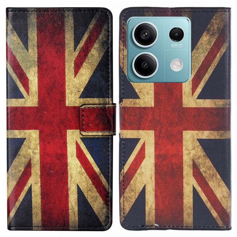 Leren Hoesje Voor Poco X6 5g Vintage Engelse Vlag