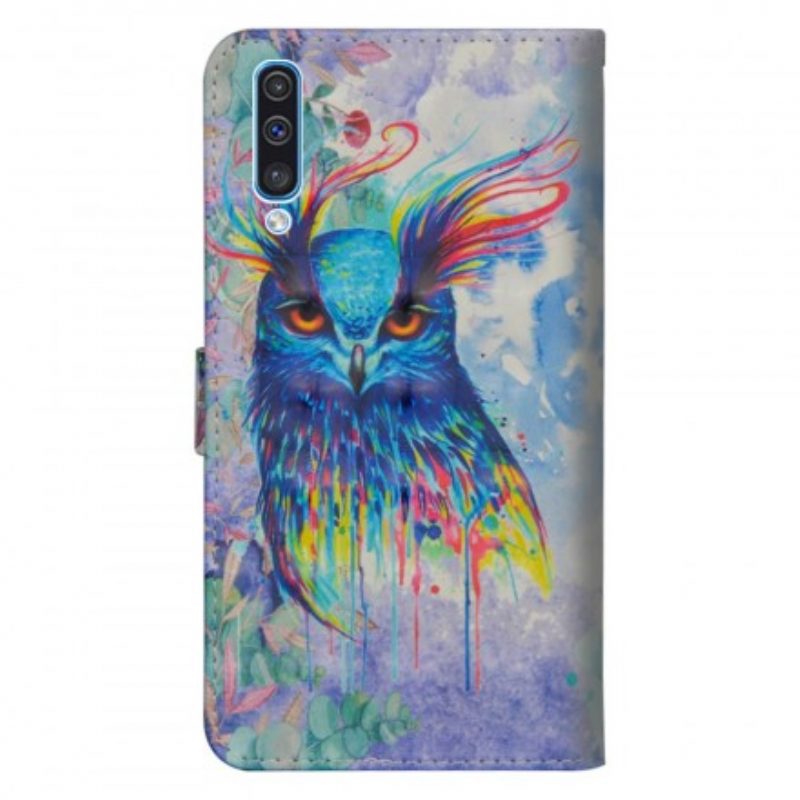 Folio-hoesje voor Samsung Galaxy A70 Aquarel Vogel