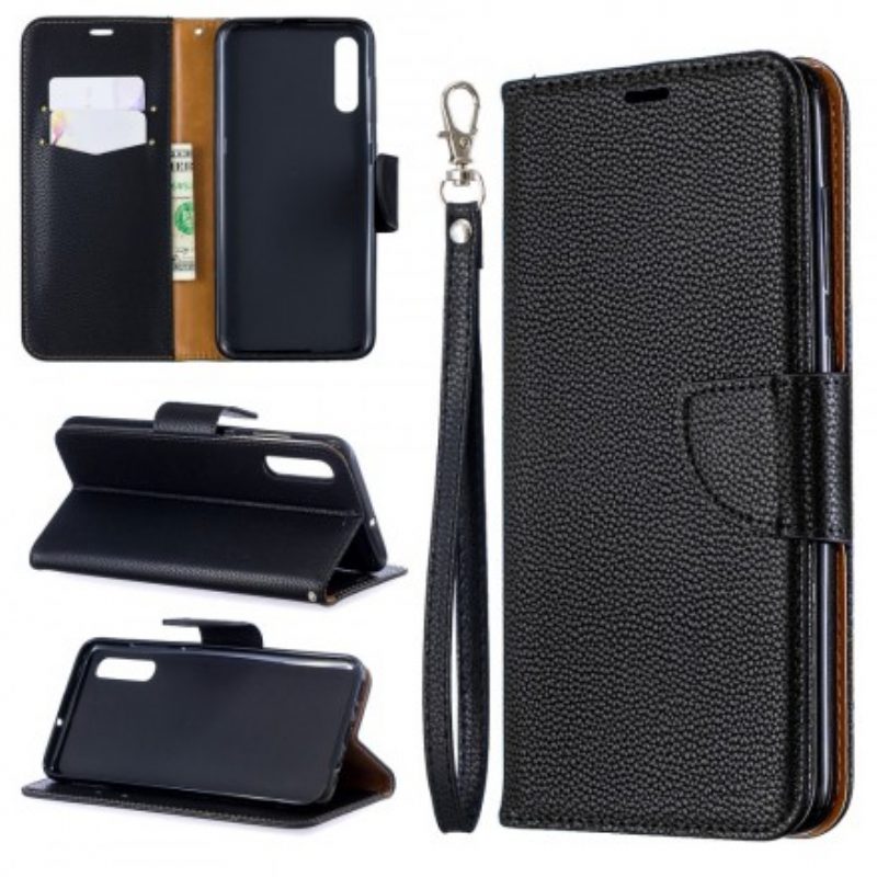 Folio-hoesje voor Samsung Galaxy A70 Flip Case Lychee Rabat Schuin