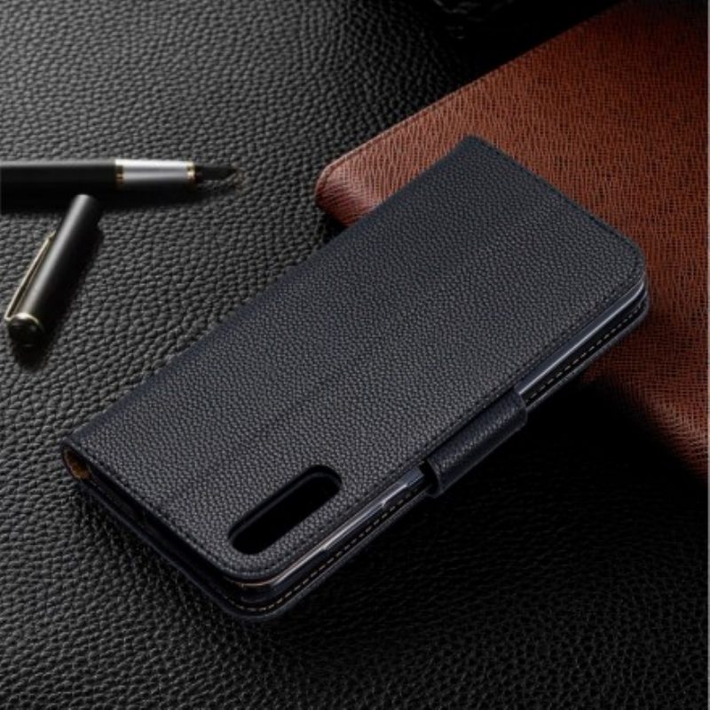 Folio-hoesje voor Samsung Galaxy A70 Flip Case Lychee Rabat Schuin