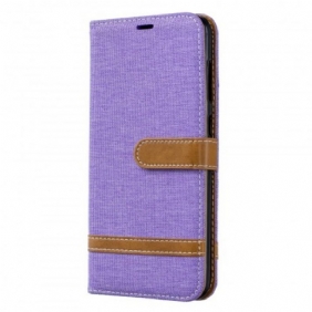 Folio-hoesje voor Samsung Galaxy A70 Met Ketting Band Van Stof En Leereffect