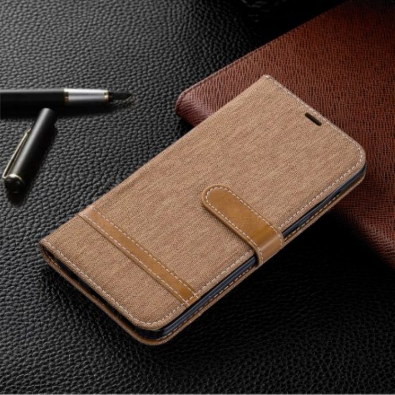 Folio-hoesje voor Samsung Galaxy A70 Met Ketting Band Van Stof En Leereffect