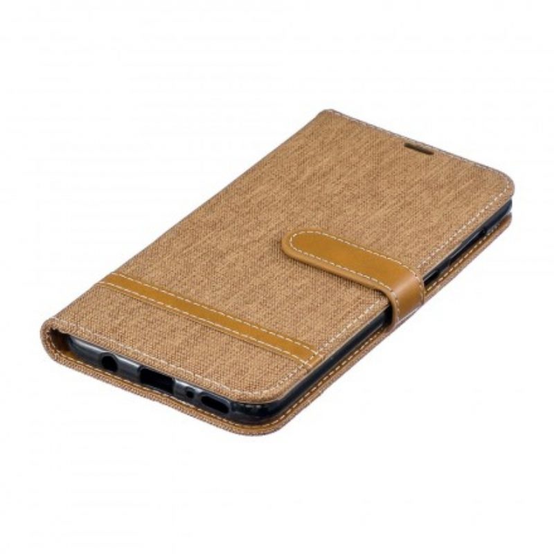 Folio-hoesje voor Samsung Galaxy A70 Met Ketting Band Van Stof En Leereffect