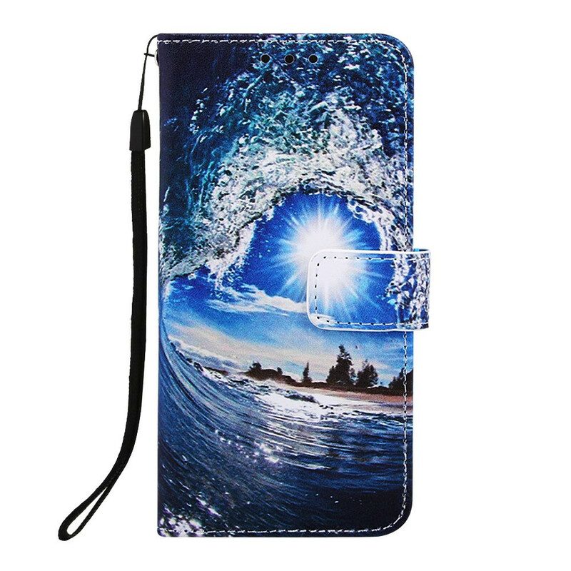 Folio-hoesje voor Samsung Galaxy A70 Met Ketting Dagdromen Lanyard Landschap