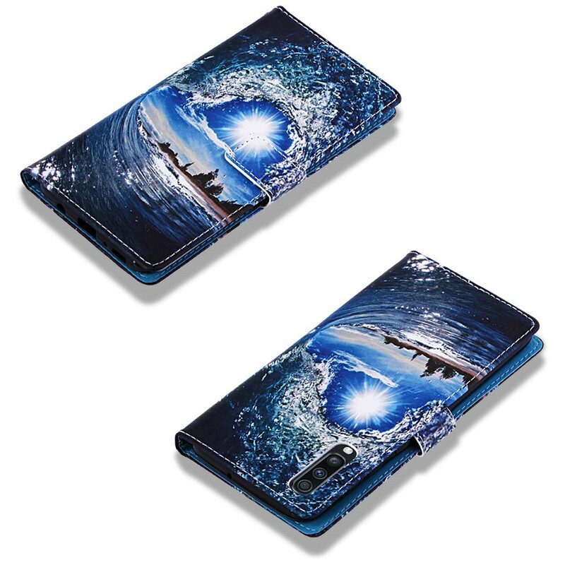 Folio-hoesje voor Samsung Galaxy A70 Met Ketting Dagdromen Lanyard Landschap