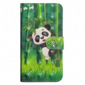 Folio-hoesje voor Samsung Galaxy A70 Panda En Bamboe