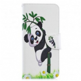 Folio-hoesje voor Samsung Galaxy A70 Panda Op Bamboe