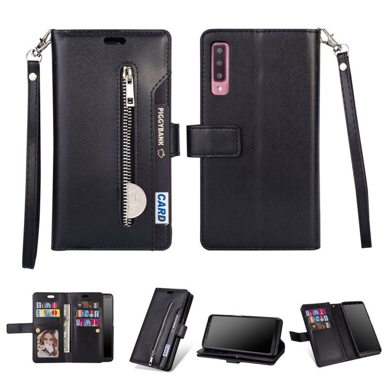 Folio-hoesje voor Samsung Galaxy A70 Portemonnee Met Lanyard