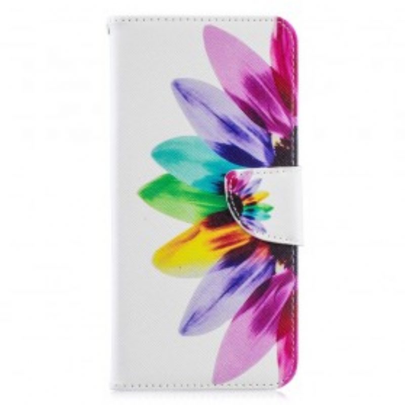 Folio-hoesje voor Samsung Galaxy A70 Waterverf Bloem