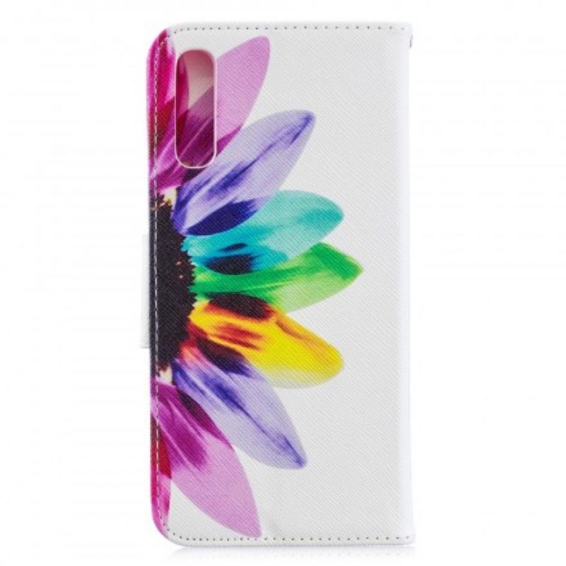 Folio-hoesje voor Samsung Galaxy A70 Waterverf Bloem