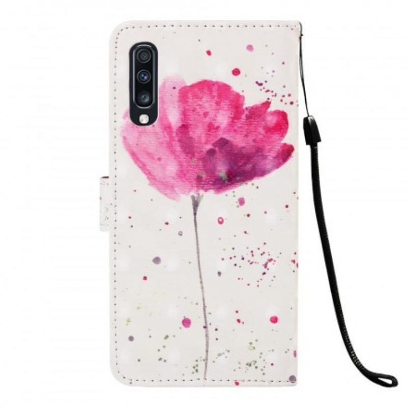 Hoesje Folio-hoesje voor Samsung Galaxy A70 Aquarel Papaver