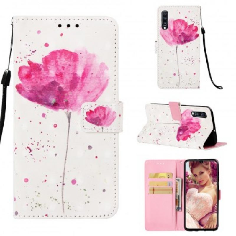 Hoesje Folio-hoesje voor Samsung Galaxy A70 Aquarel Papaver