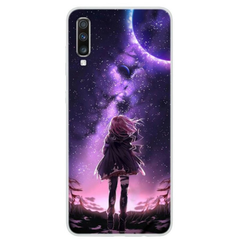 Hoesje voor Samsung Galaxy A70 Magische Volle Maan