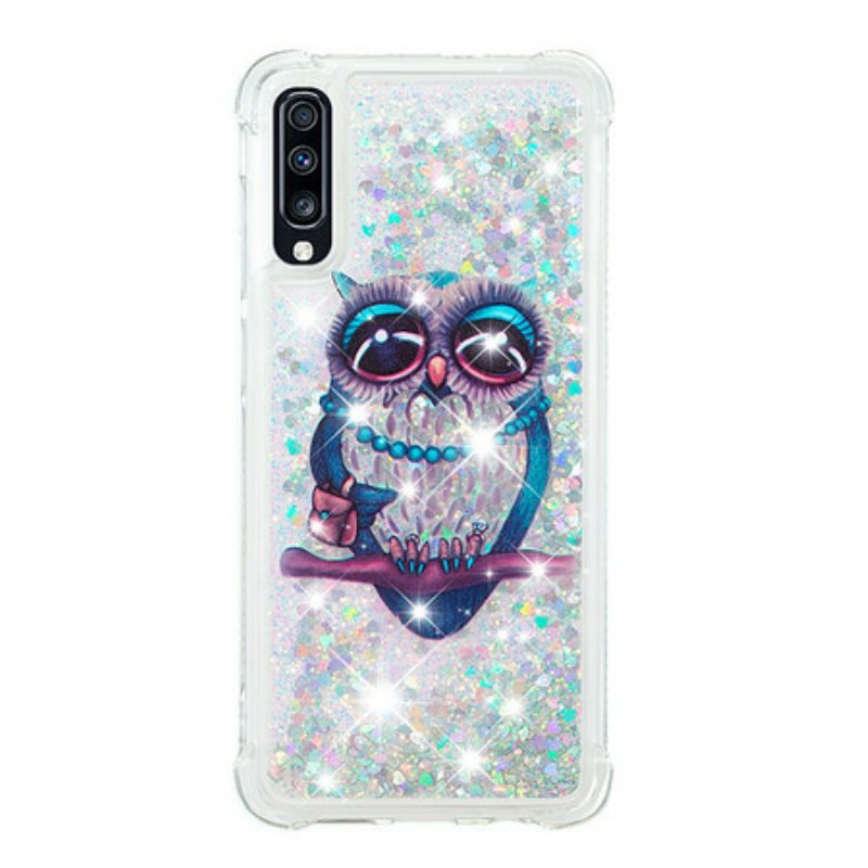 Hoesje voor Samsung Galaxy A70 Miss Uil Pailletten