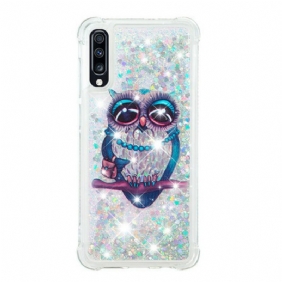 Hoesje voor Samsung Galaxy A70 Miss Uil Pailletten